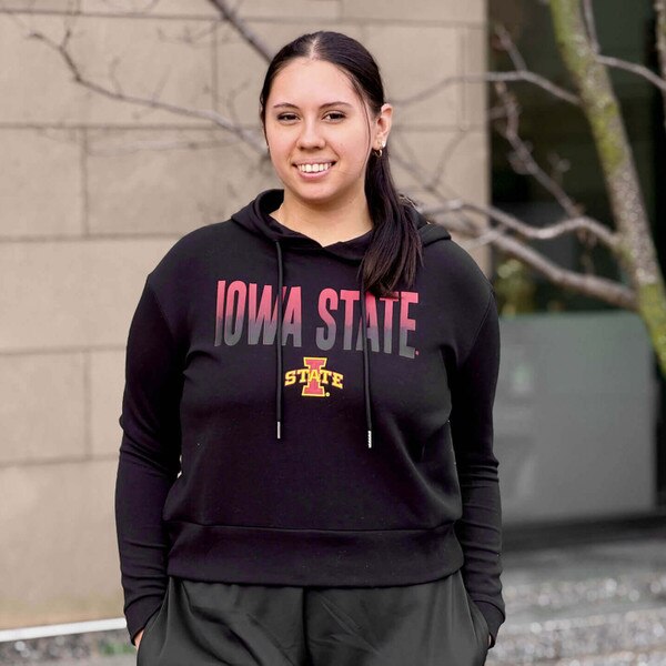 Concepts Sport Women's I-State Black Boxy Hoodie